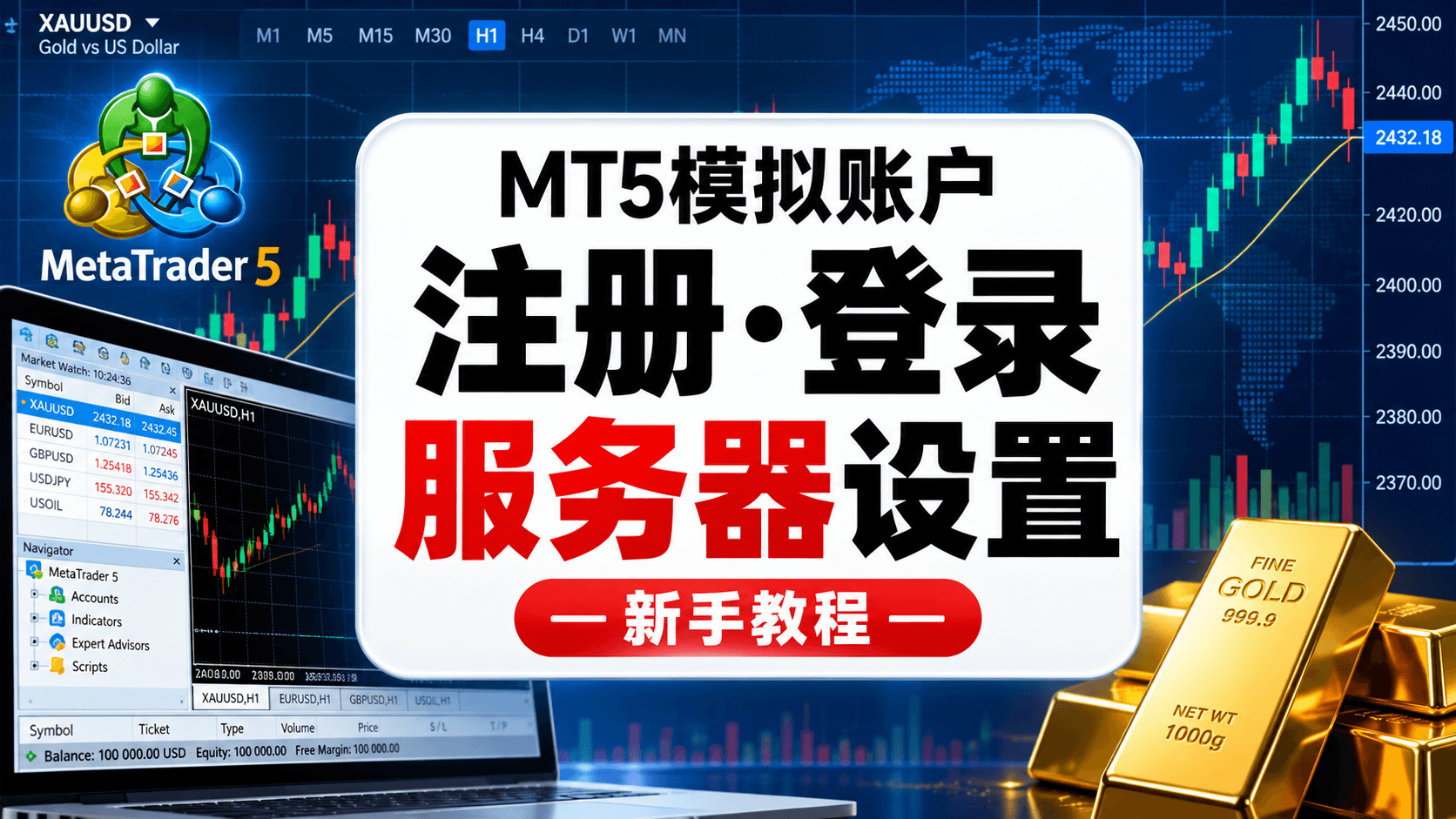 MT5模拟账户怎么开 注册登录和服务器设置教程
