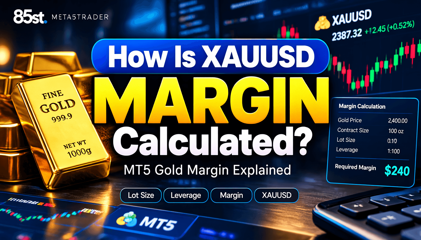 How XAUUSD margin is calculated in MT5 gold trading