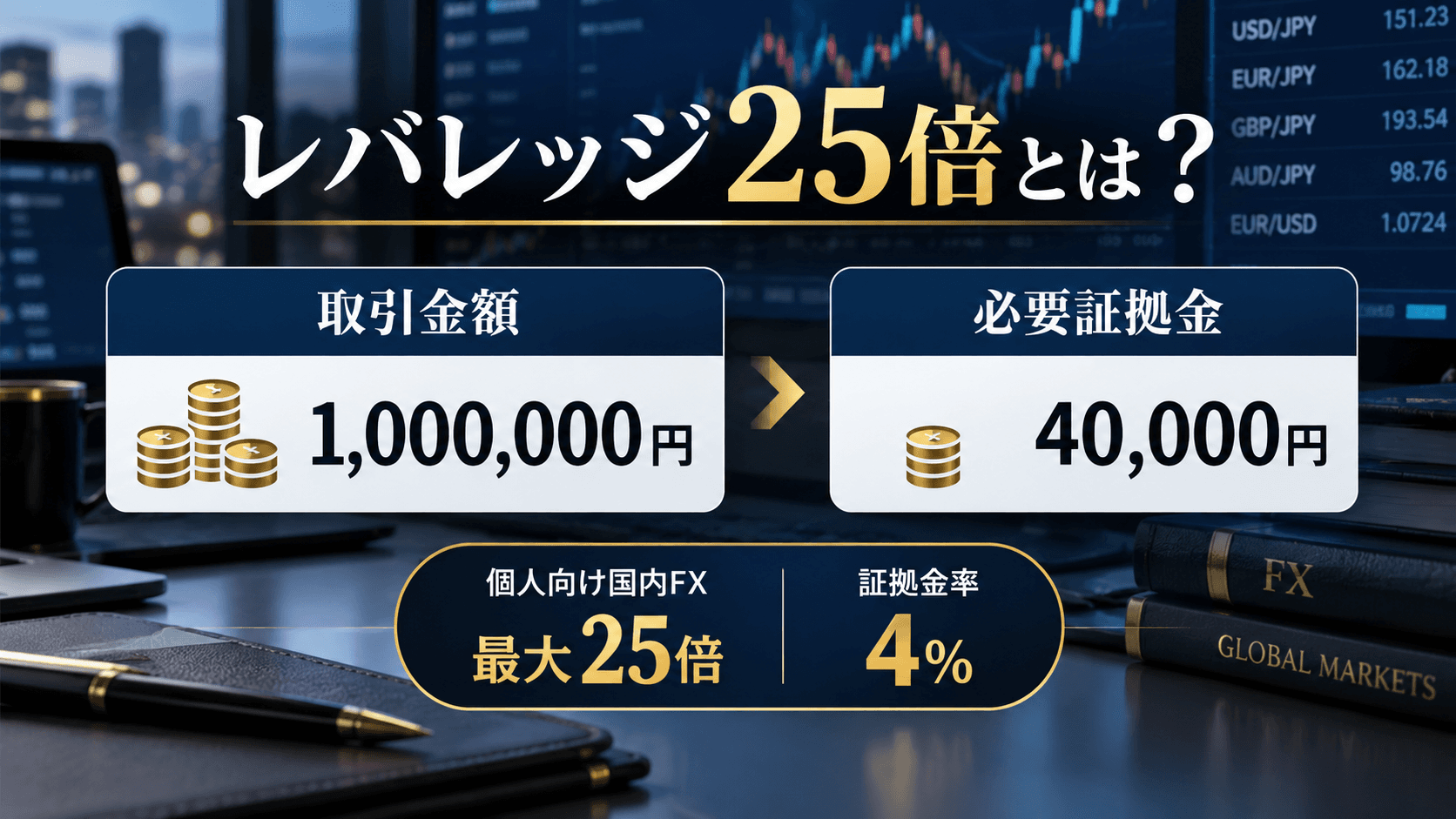 FXのレバレッジと証拠金・25倍ルールの解説