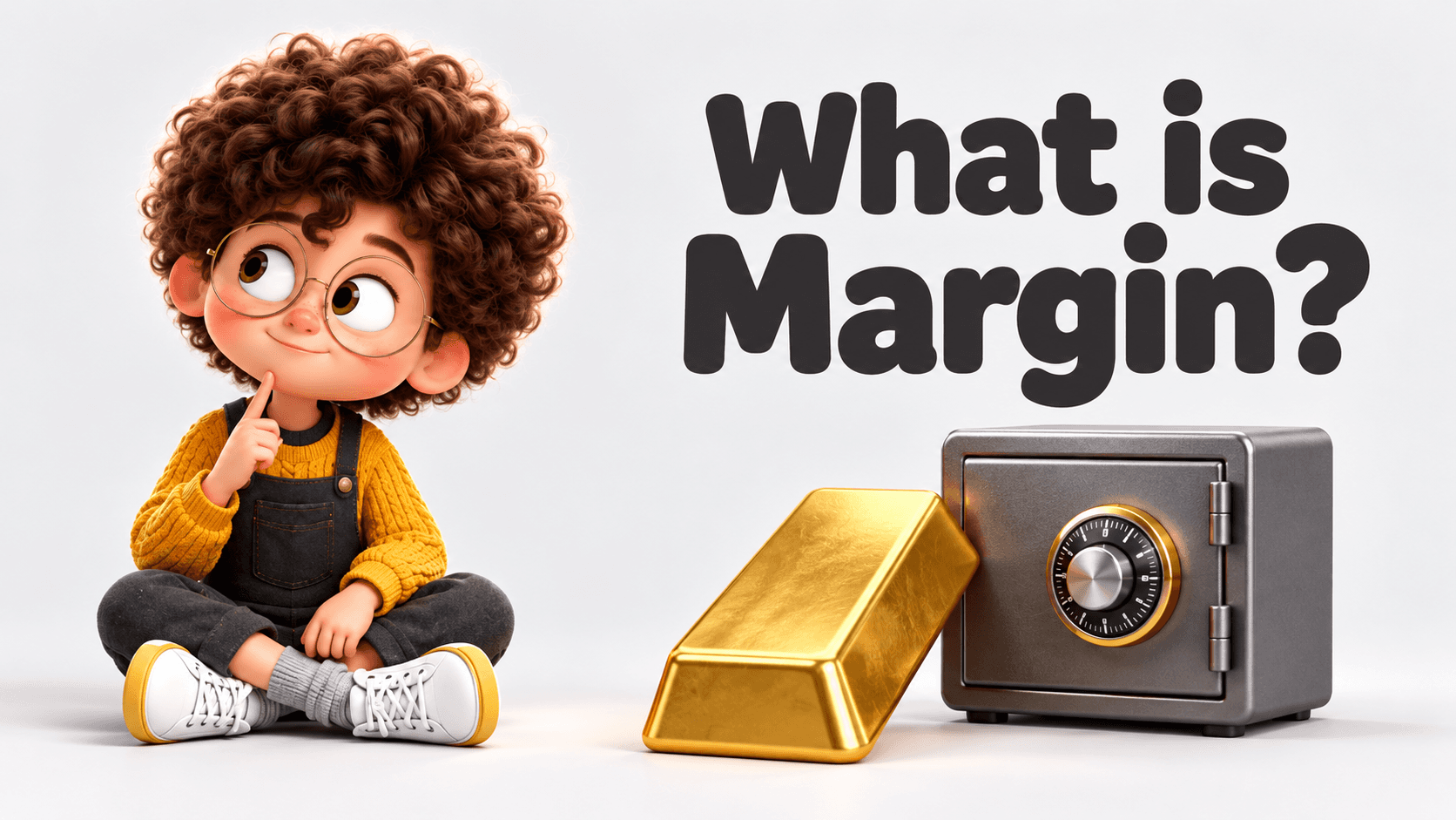 What is Margin? Curious student and financial education illustration