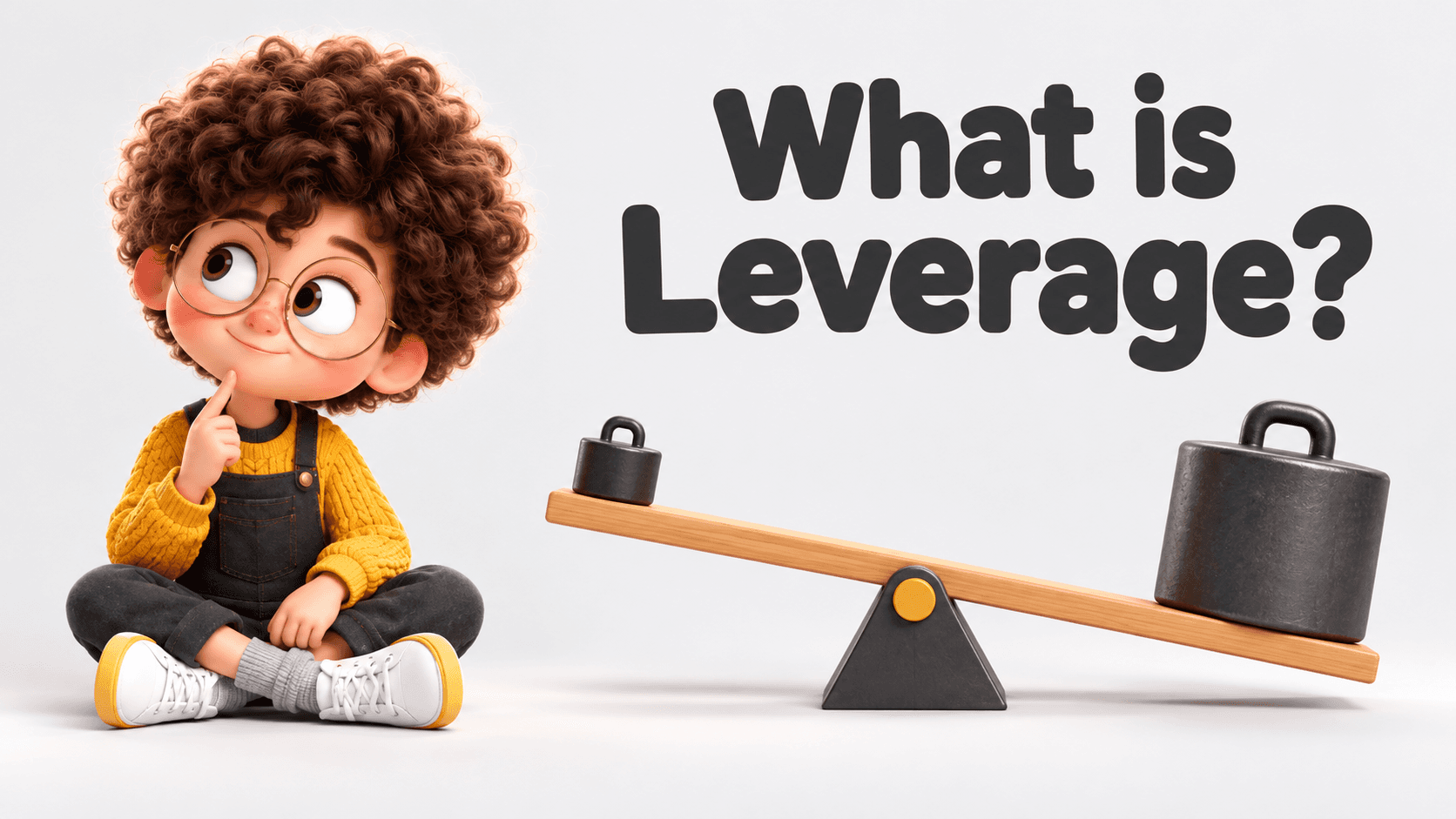 What is Leverage? Curious student and financial education illustration